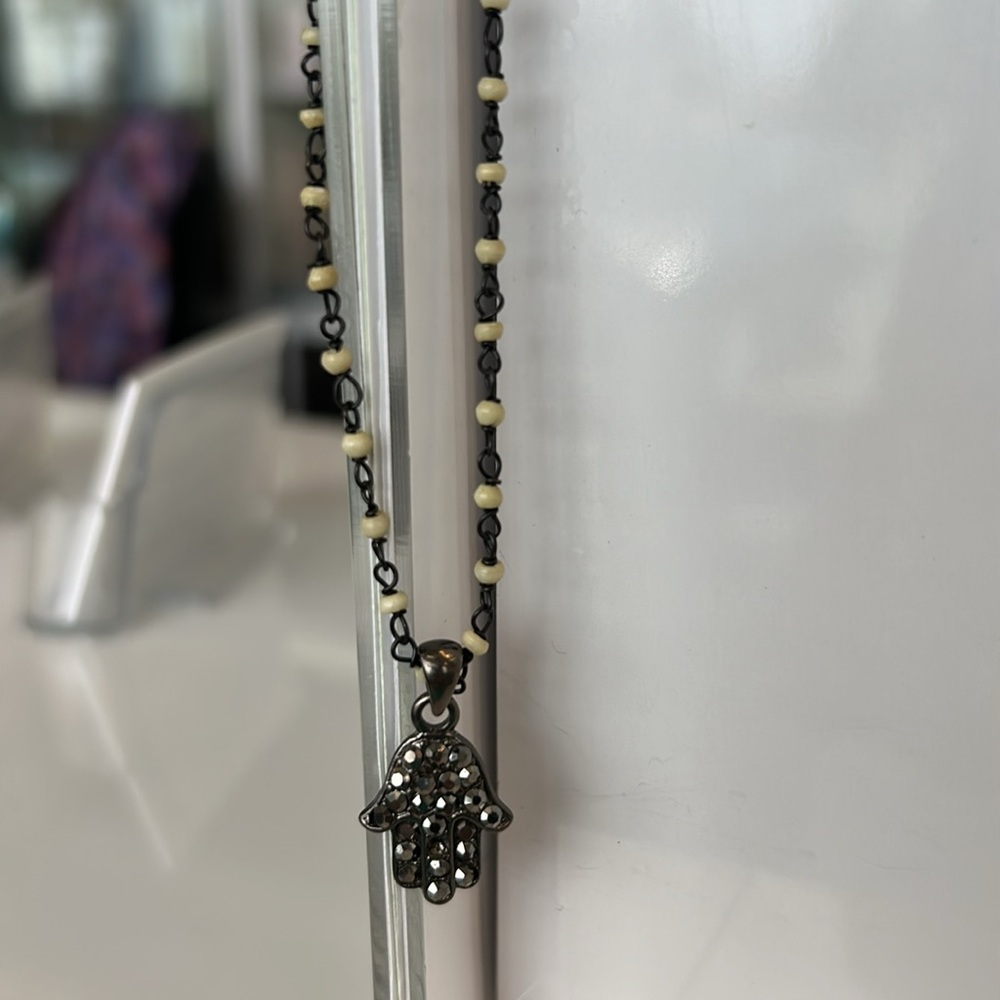 Silver Hamsa Pendant Necklace